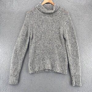 Wimbledon Sweater Womens Medium Ivory Silk Wool Cowl Neck Chunky Knit Pullover